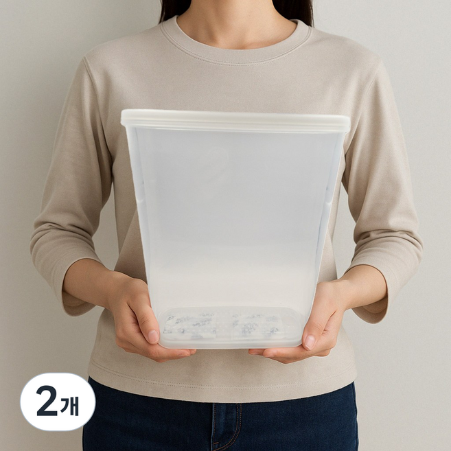 이노마타 김 다시마 빵가루 습기 제거 건어물 플라스틱용기, 2개, 화이트