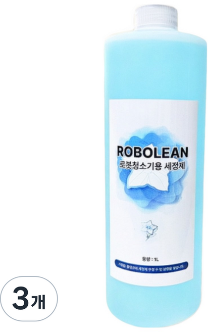로보린 에코백스 전용세제 호환 로봇청소기 세정제 1L 클리너, 3개