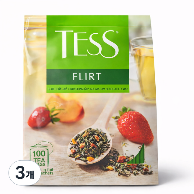 Tea TESS Flirt Leaf 테스 플러트 잎차, 3개, 100개입, 150g