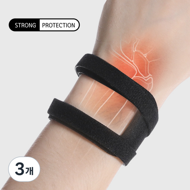 TFCC 프로용 스포츠 손목 보호대 밴드, 블랙, 3개