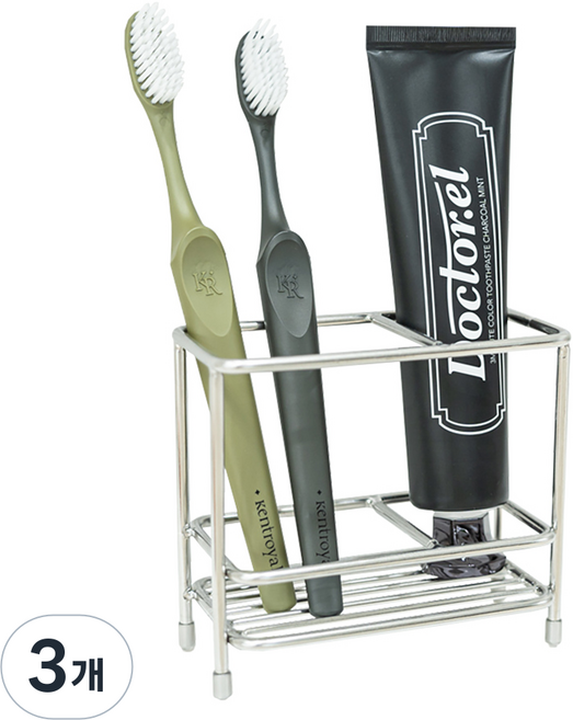 세은리빙 스테인레스 칫솔꽂이 스텐 칫솔거치대, 3개