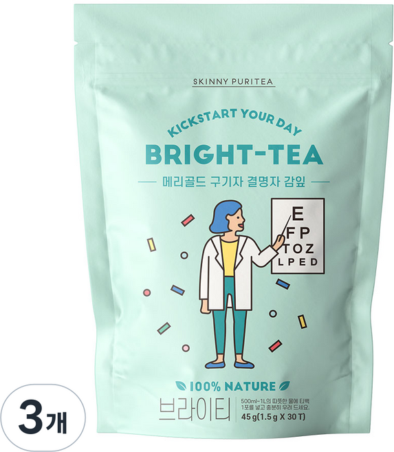 스키니퓨리티 브라이티 차, 30개입, 3개, 1.5g