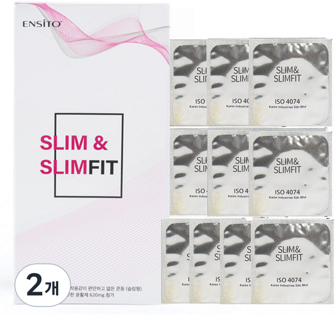 [헐거움 제로/49mm] 엔시토 슬림핏 폭좁은 밀착 초박형 콘돔, 2개, 10개입