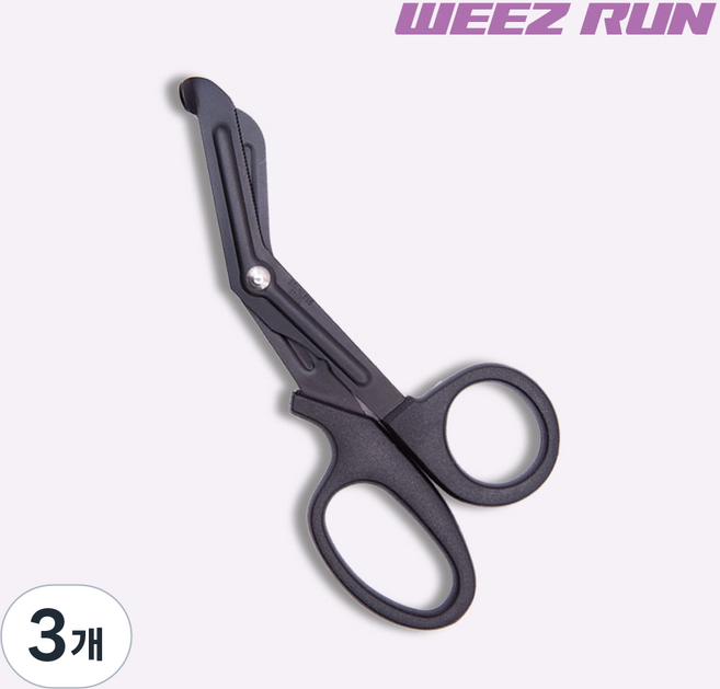위즈런 스포츠 테이핑 키네시오 붕대 테이프 안전 가위 18센치, 3개