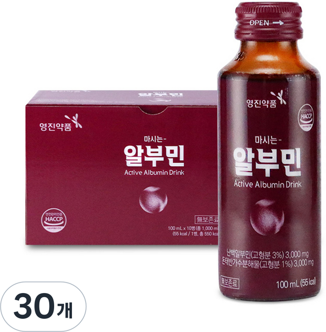 영진약품 마시는 알부민 단백질 보충 활력 케어 데일리 영양 음료, 100ml, 30개