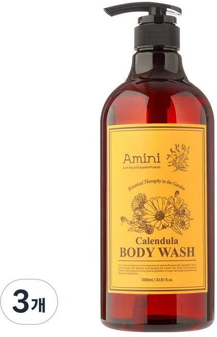 아미니 플라워 테라피 바디워시 카렌듈라, 3개, 1L