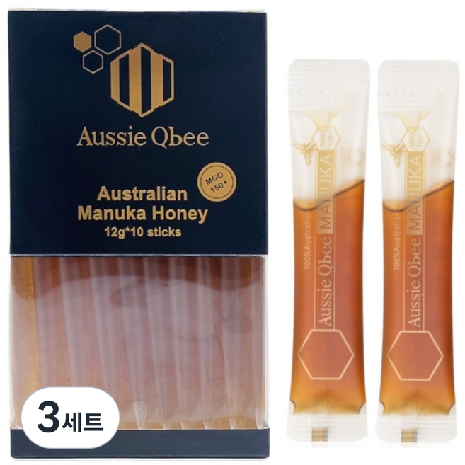 오지퀸비 마누카꿀스틱 MGO 150+, 3세트, 120g