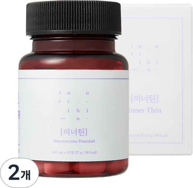 브이인유 이너틴 가볍고 상쾌한 아침을 위한 브로멜라인 파인애플 호박 소화 효소 27g, 45정, 2개