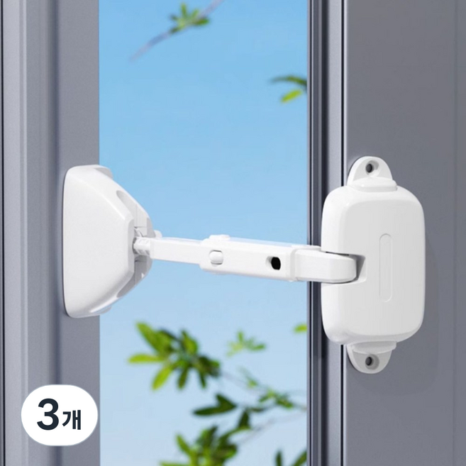여닫이 창문 스토퍼 고정 이중잠금장치 미닫이 샷시 프로젝트창, 화이트, 3개