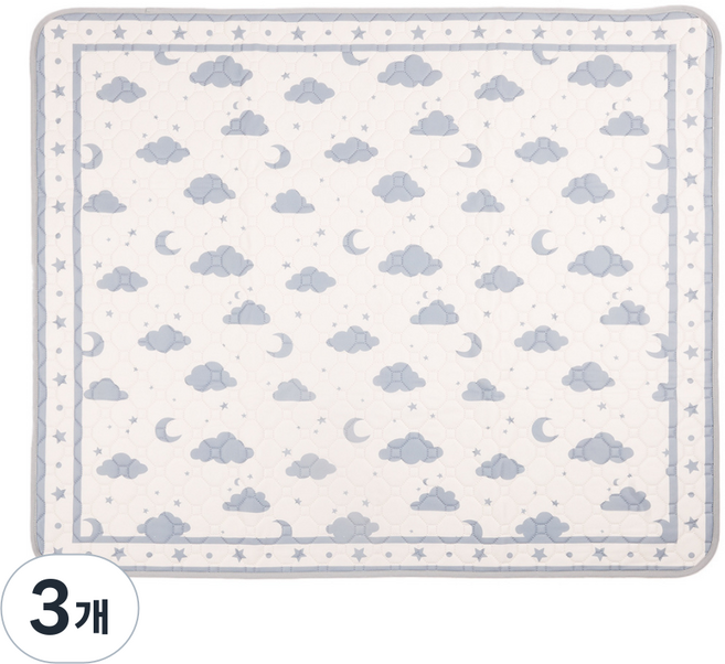 PLUPUP 자연감성 달 별 구름 로얄블루 재사용 강아지 배변패드 흡수력UP 미끄럼방지 2장세트, 3개, 2개입