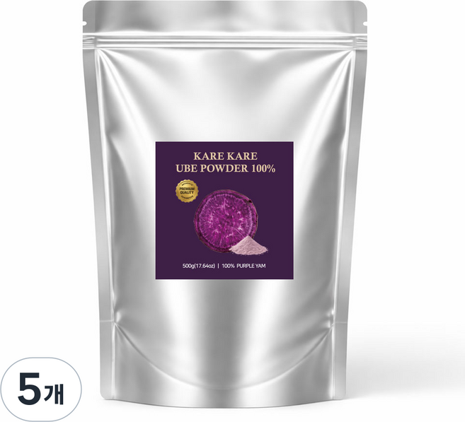까레까레 100% 프리미엄 우베 파우더, 5개, 1개입, 500g