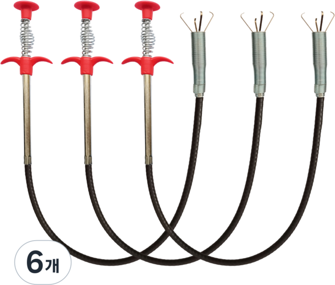 세면대 머리카락 막힘 뚫기 제거기, 6개