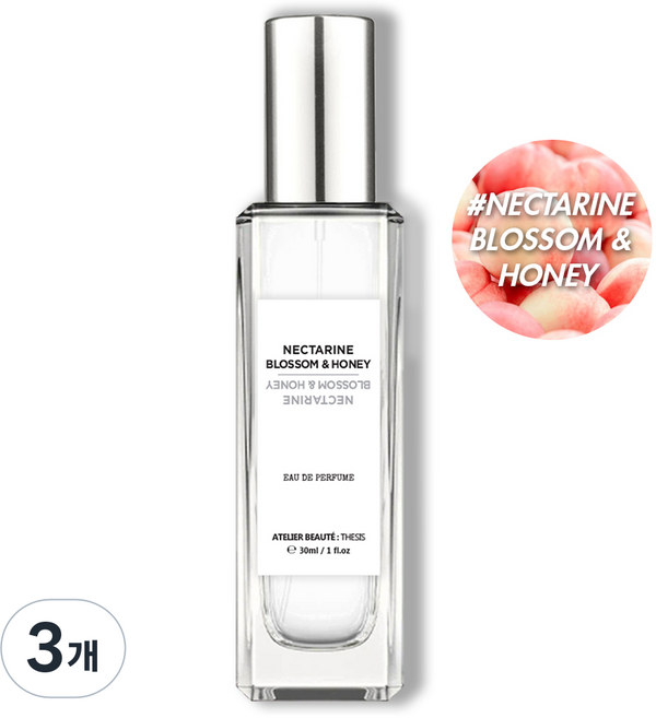 떼시스 넥타린 블로썸 앤 허니 상큼달달 과일 플로럴 니치 향수 오드퍼퓸, 3개, 30ml