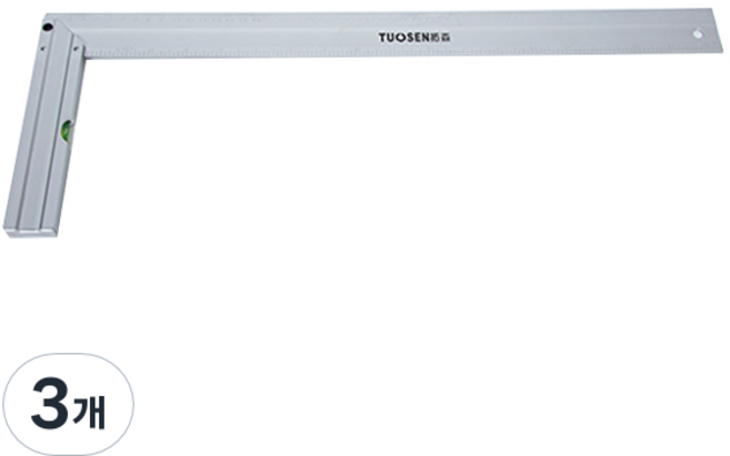 E.T.SHOP 수평 직각자 50cm / 알루미늄 목공용 직각자 목공자 각도자 수평자 눈금자 목공구 목공용자, 3개