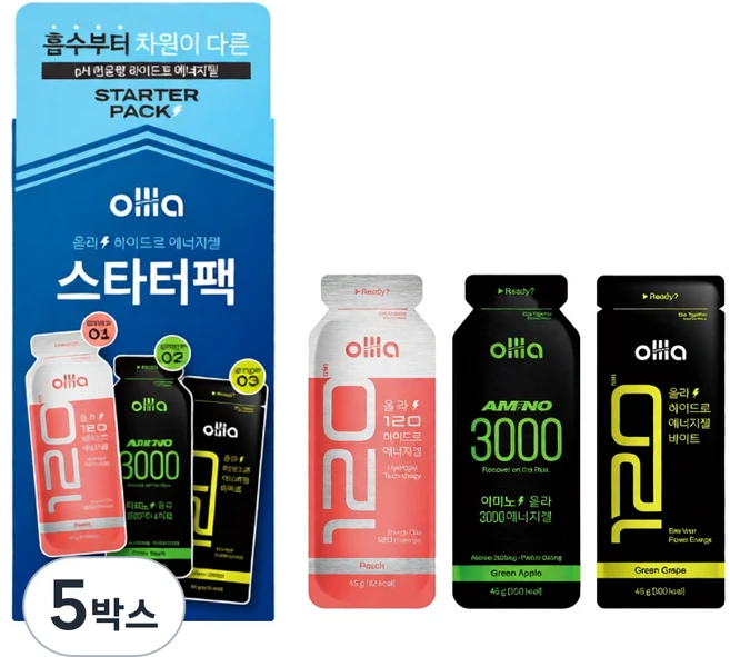 올라 120 파워젤 에너지젤 러닝 마라톤 자전거 스타터팩 스포츠 식품, 5박스, 135g - 쿠팡