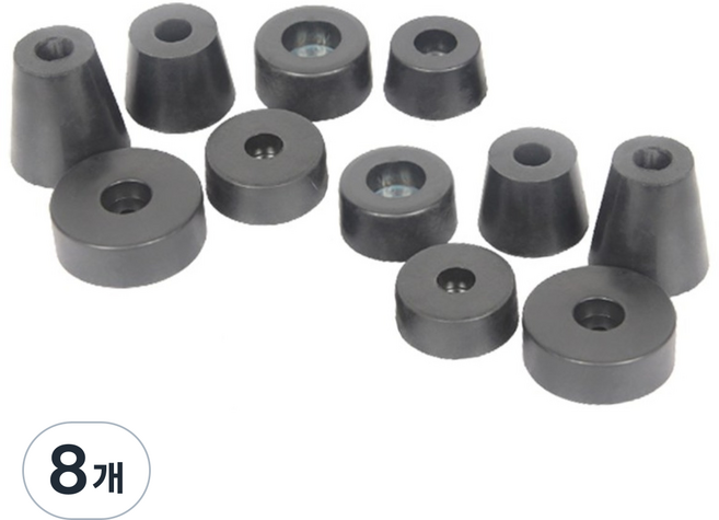 고무다리 높이조절 고무발 WILDS, 5번너비36mmx높이28mm, 8개