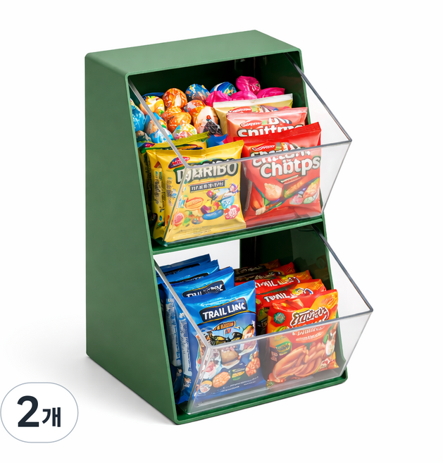 닉스리빙 깔끔 수납 다용도 보관함 정리함, 그린, 2개