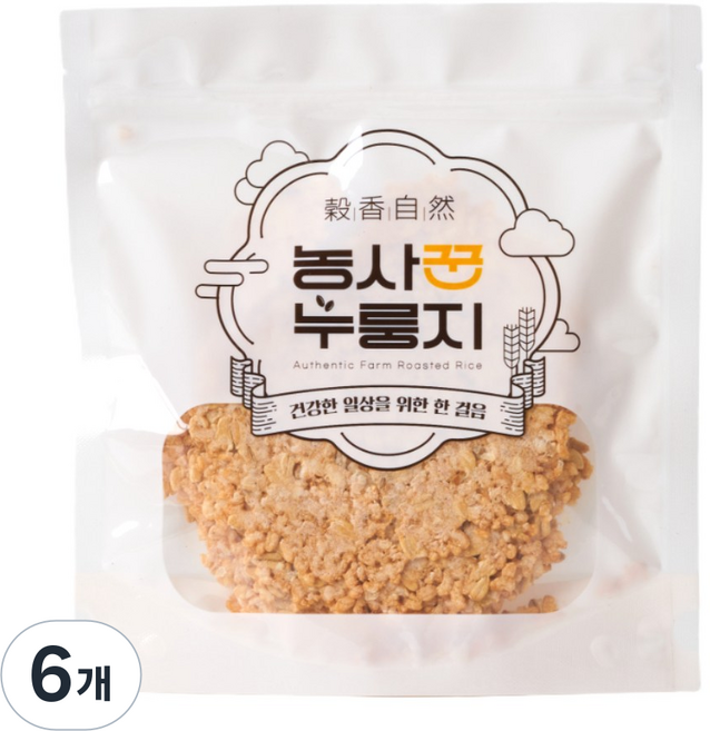 농사꾼 현미 귀리 곤약 누룽지 스낵 국내산 건강 간식, 100g, 6개