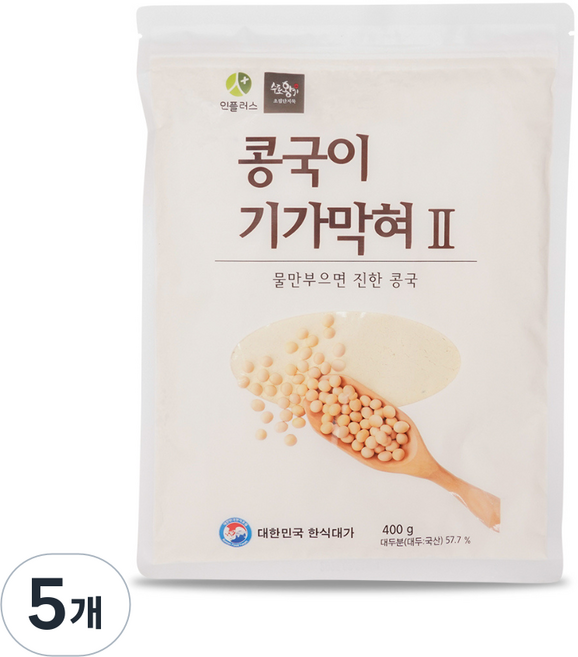 초림단지묵 국산 콩물 콩가루 400g 4인분 물만타면 콩국수, 5개