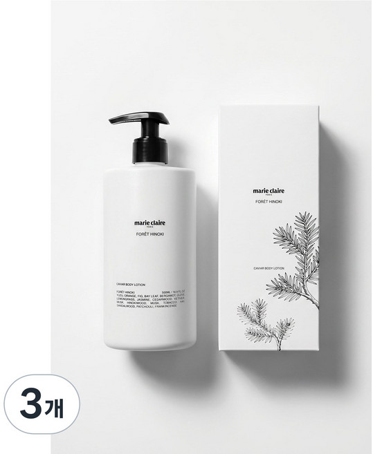 마리끌레르 캐비어 바디로션 포레 히노키, 3개, 500ml