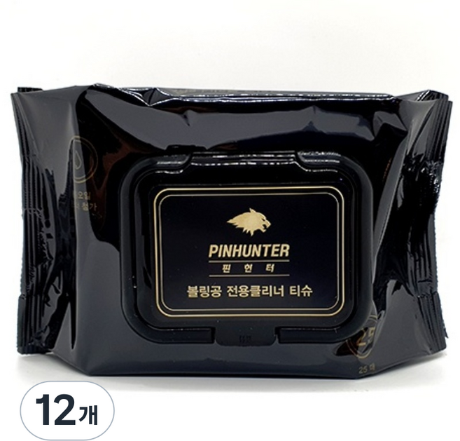 핀헌터 볼링공 전용클리너 티슈, 12개