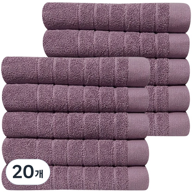 다주타올 30수 데일리 수건 105g, 딥퍼플, 20개
