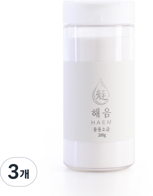 프리미엄 용융소금 해음 미네랄 알카리 소금 비금도 명품 천일염사용, 200g, 3개
