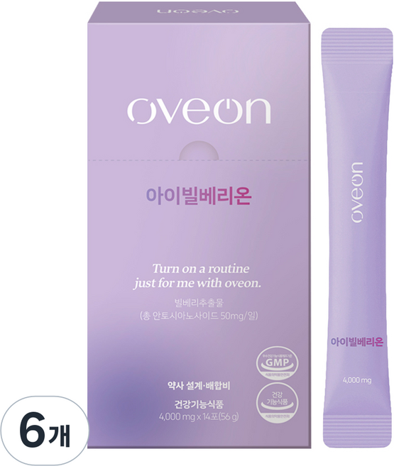 오브온 아이빌베리온 빌베리 안토시아닌 눈피로개선 눈건강 비타민, 6개, 14회분