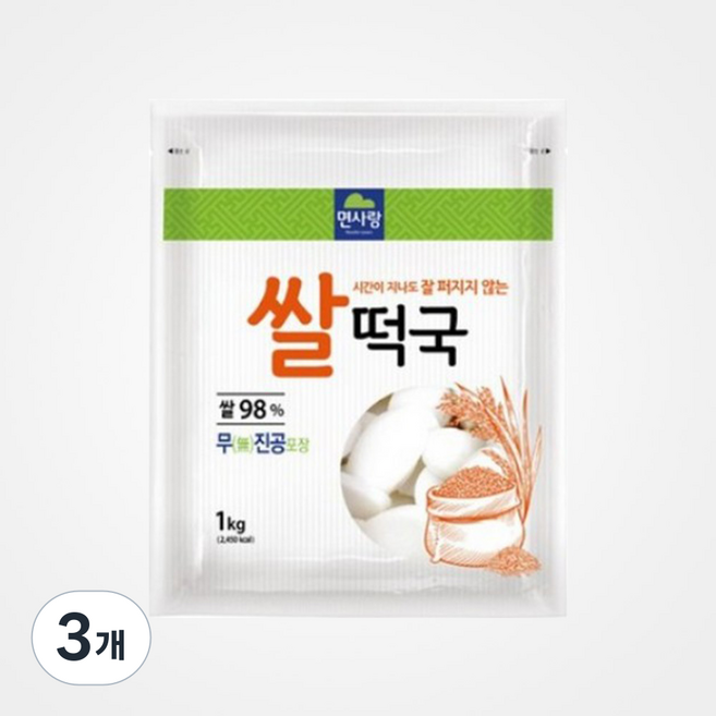 면사랑 쌀떡국떡, 1kg, 3개