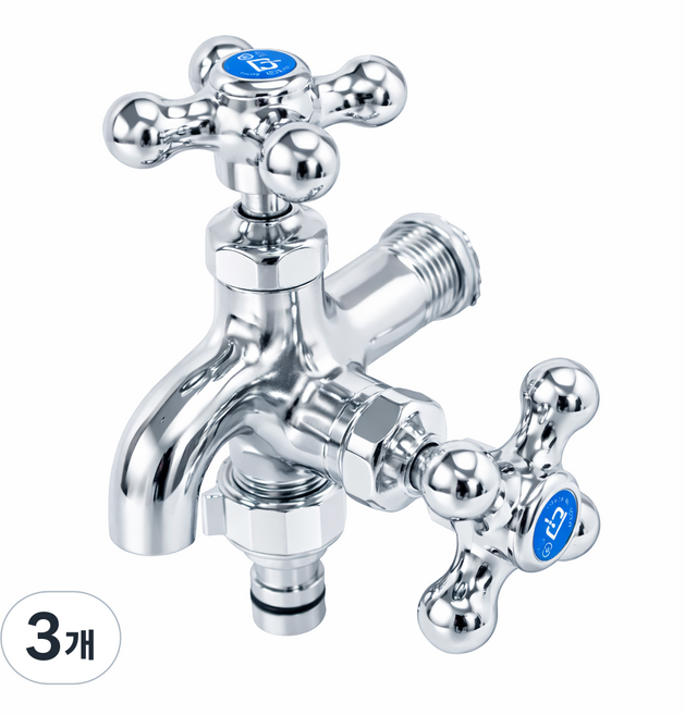비욘드퍼니싱 국내생산 두갈래 가로 수도꼭지 KC, 3개