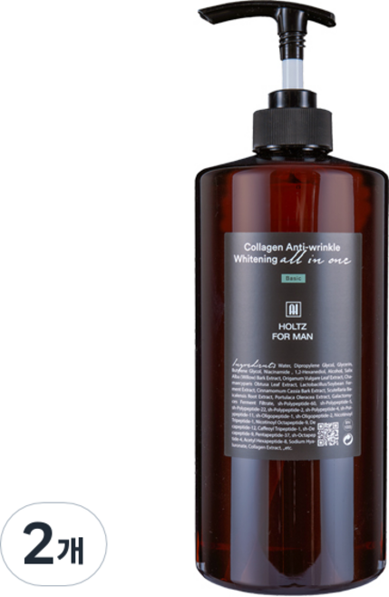 홀츠포맨 남자 올인원 화장품 1000ml 대용량 남성 주름개선 미백 보습 탄력 스킨 로션 에센스, 1L, 2개