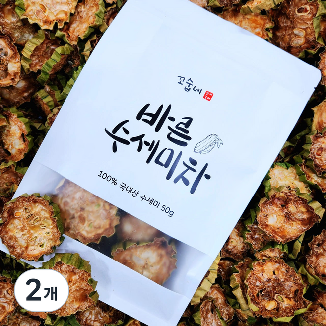 끓이지 않고 찬물에 잘 우러나는 구수하게 볶은 수세미차 티백 국산 건조 수세미 사과락 작두콩차, 2개, 50g, 1개입