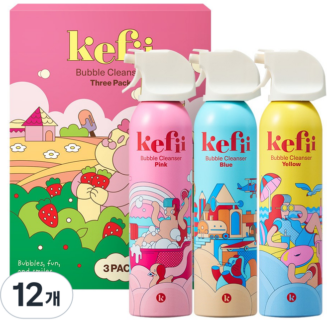 케피 유아 버블클렌저 3종 세트, 12개, 200ml