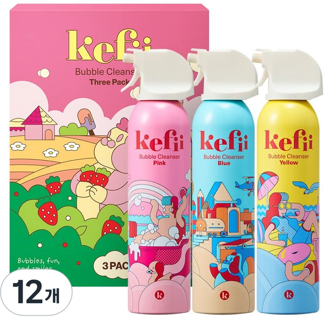 케피 유아 버블클렌저 3종 세트, 12개, 200ml - 쿠팡