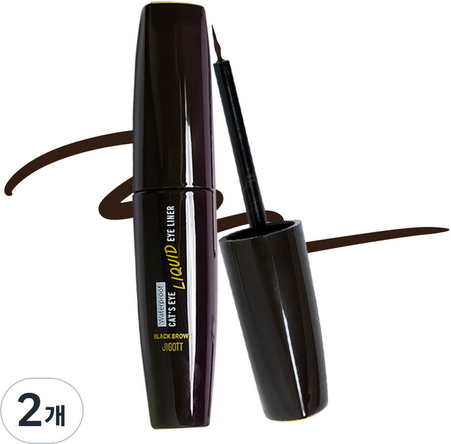 지고트 캣츠아이 워터프루프 리퀴드 아이라이너 (블랙 브라운), 블랙브라운, 2개