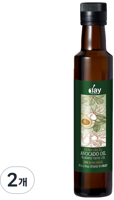 원데이원푸드 엑스트라버진 냉압착 아보카도오일 피토스테롤 아보카드유, 2개, 250ml