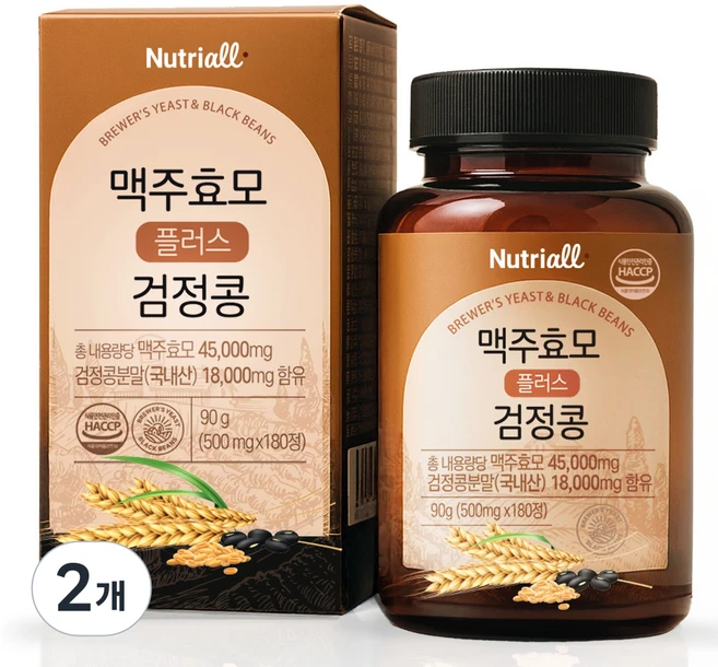 독일 맥주효모 비오틴 식약청인증 HACCP 180정 6개월분, 2개 - 쿠팡