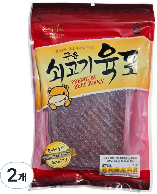 온새미로 구운쇠고기육포, 900g, 2개