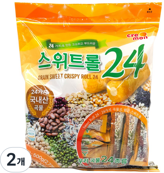 스위트롤24 국내산 곡물로 만든 과자, 2개, 500g