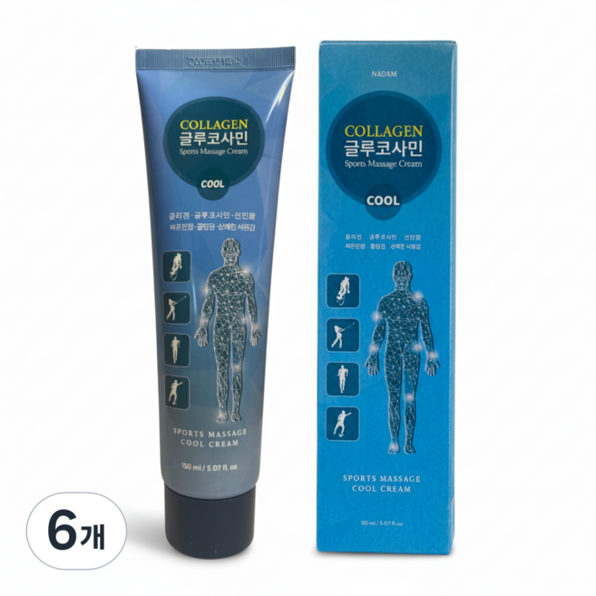 마켓정감/수출용 스포츠 맛사지 겔 젤 크림 쿨링 cool 글루코사민, 150ml, 6개