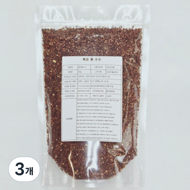 대용량 국내산 볶은 수수 지퍼백 포장 통곡물 시리얼, 3개, 500g
