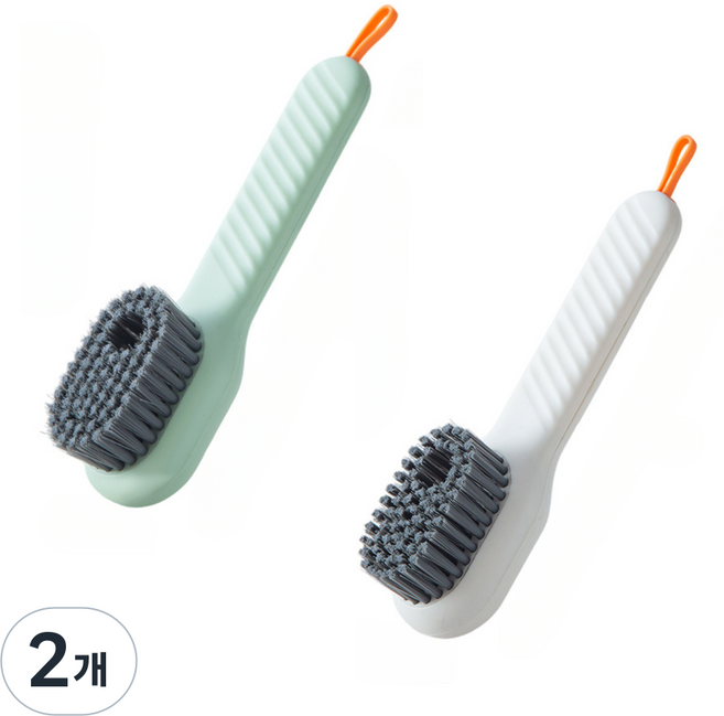 아티로 세제 일체형 원터치 멀티 세탁 브러쉬 운동화 세탁솔, 퓨어화이트, 2개