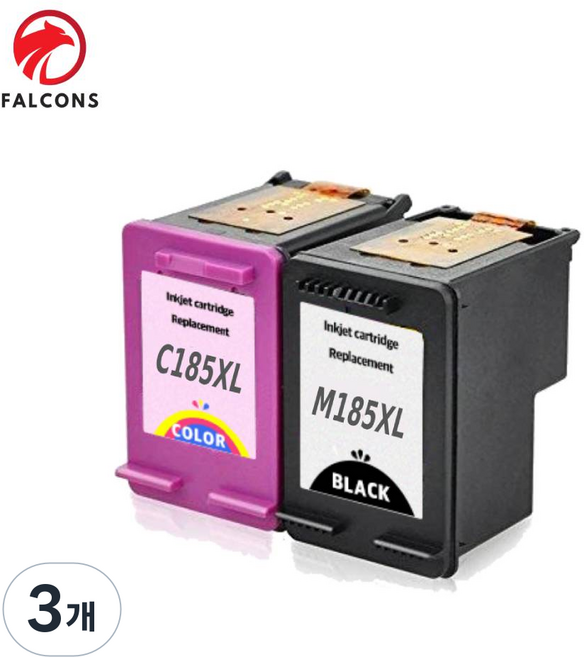 INK-M185 C185 삼성 잉크 호환 SL-J1680 SL-J1780W SL-J1780DW, 3개, 검정색 대용량(표준3배)