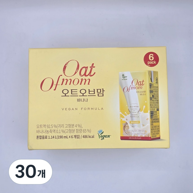 오트 오브맘 바나나 6개입, 30개, 190ml