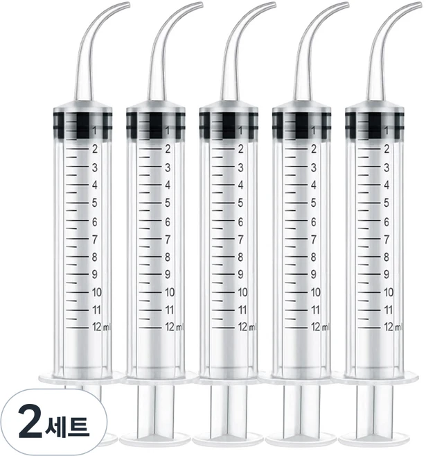 슈슈펫 소동물 커브형 피딩용 주사기 12ml 5개입, 2세트, 투명 - 쿠팡