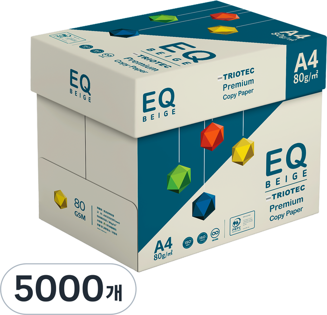 이큐베이지 EQ Beige 80g A4 용지 미색 에이포, 5000개