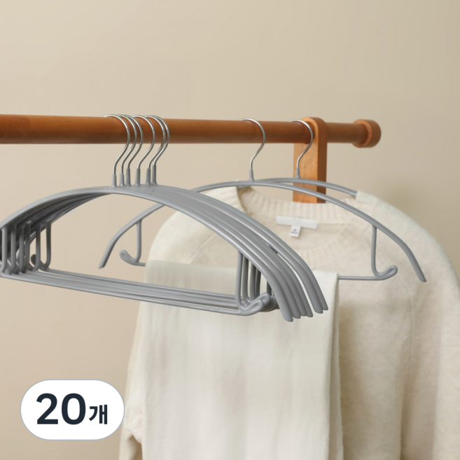 앤디랩 핏가드 어깨뿔방지 논슬립 옷걸이, 그레이, 20개