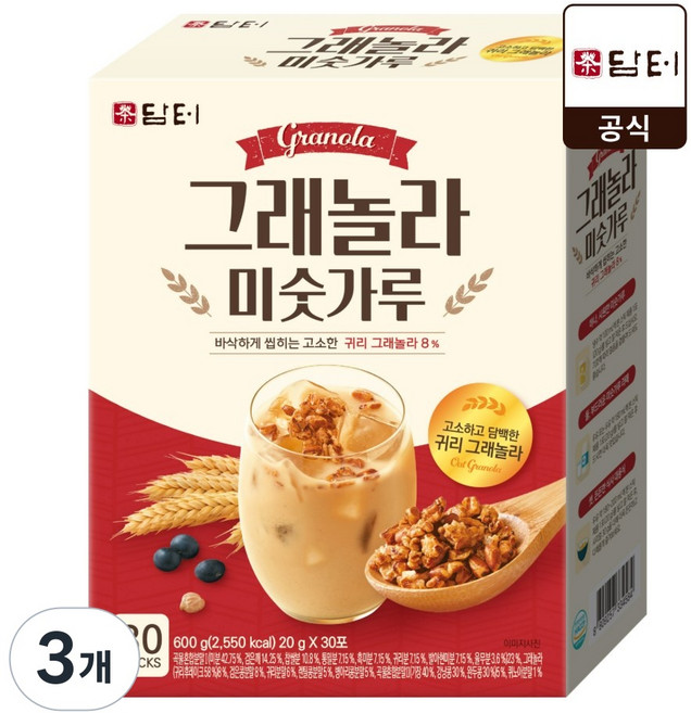 담터 그래놀라 미숫가루, 600g, 3개