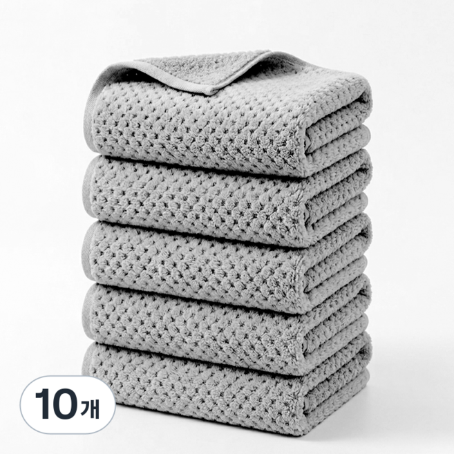 Ahomeone 호텔수건 먼지없고 흡수력 졸은 두꺼운 고급 수건, .그레이/, 10개