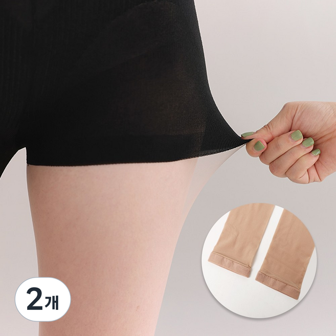 엠엠스포츠 여성 국산 자외선차단 올풀림방지 속바지 골프 속바지 스타킹, 무발, 스킨, 2개